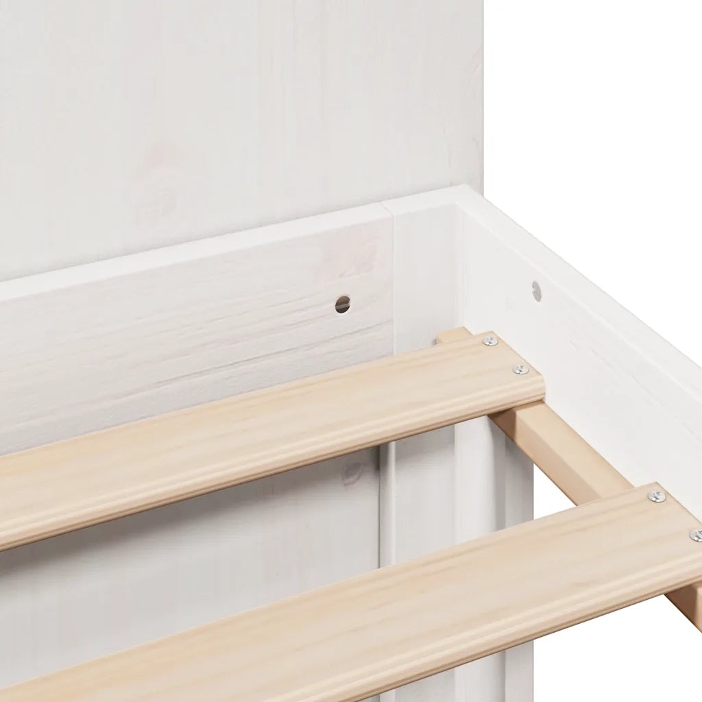Letto Libreria senza Materasso Bianco 120x190 cm Legno di Pino