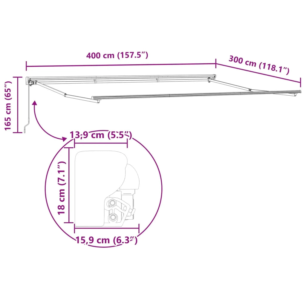 Struttura della tenda Antracite 400 × 300 cm 3330501