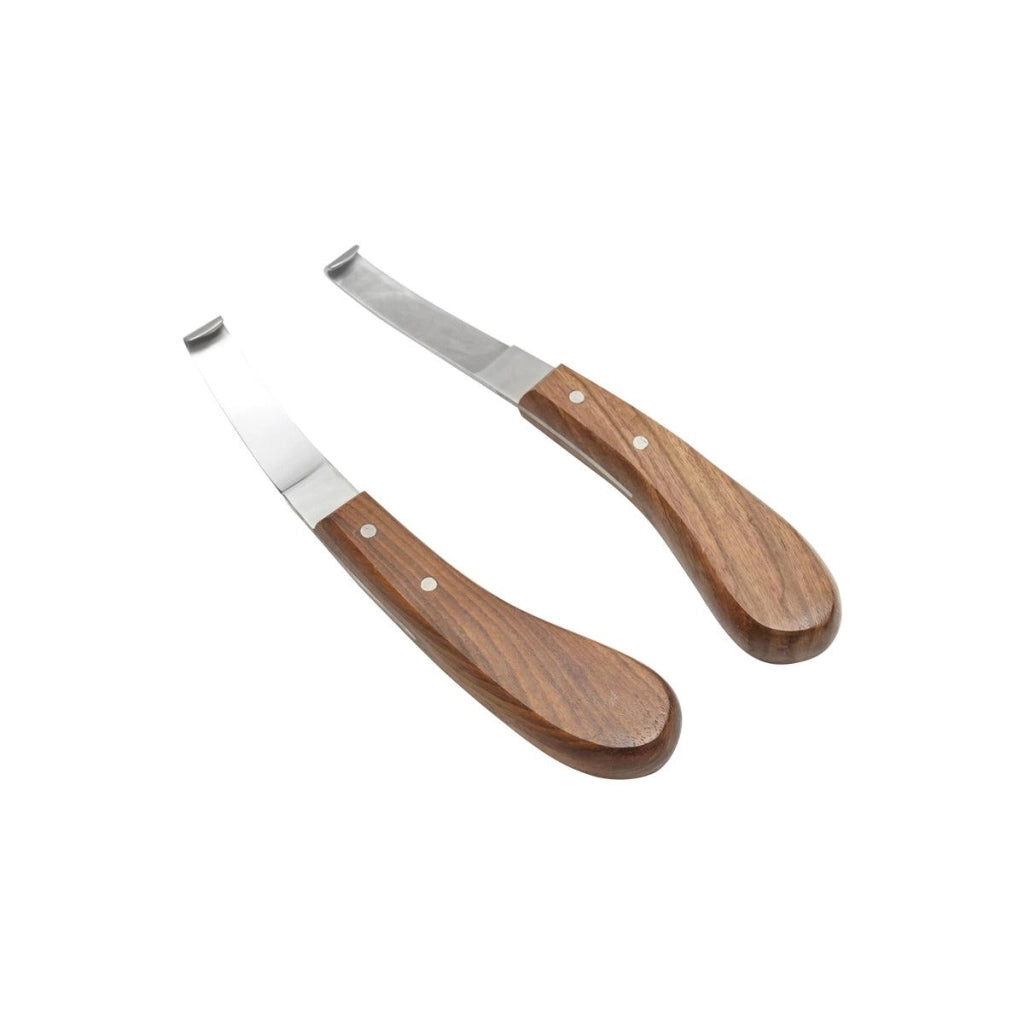 Set 2 Coltelli professionale per la pulizia degli zoccoli cavalli 210mm 2 Coltelli sinistra destra per la pulizia degli zoccoli Breckner Germany