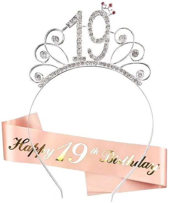 Decorazione di compleanno - Corona di principessa - Fascia con pietre strass - 19° compleanno - Esperienza indimenticabile - Accessori di compleanno
