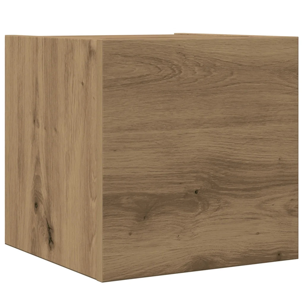 Set Mobile TV 4 pz Montato a Parete Rovere in Legno Multistrato 3329156