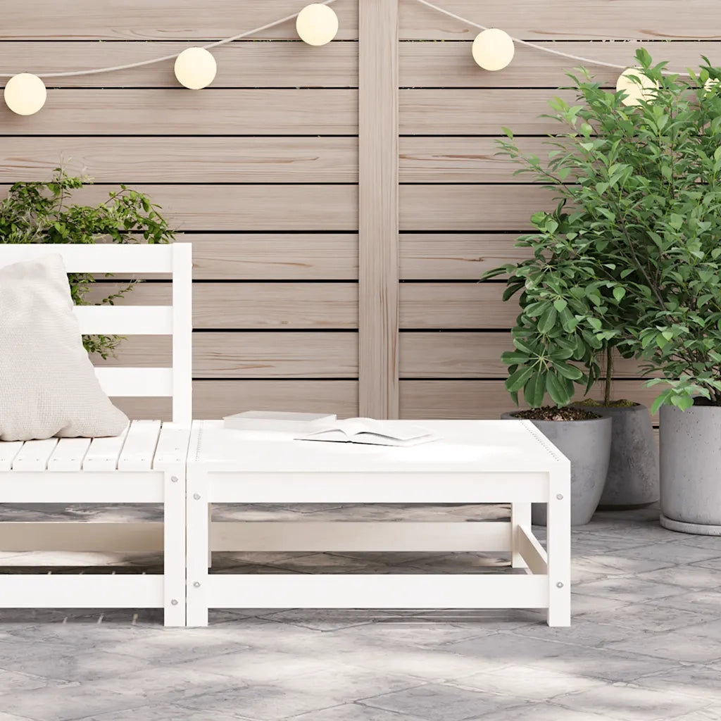 Poggiapiedi da Giardino 70x70x30 cm Legno Massello Pino Bianco 837936