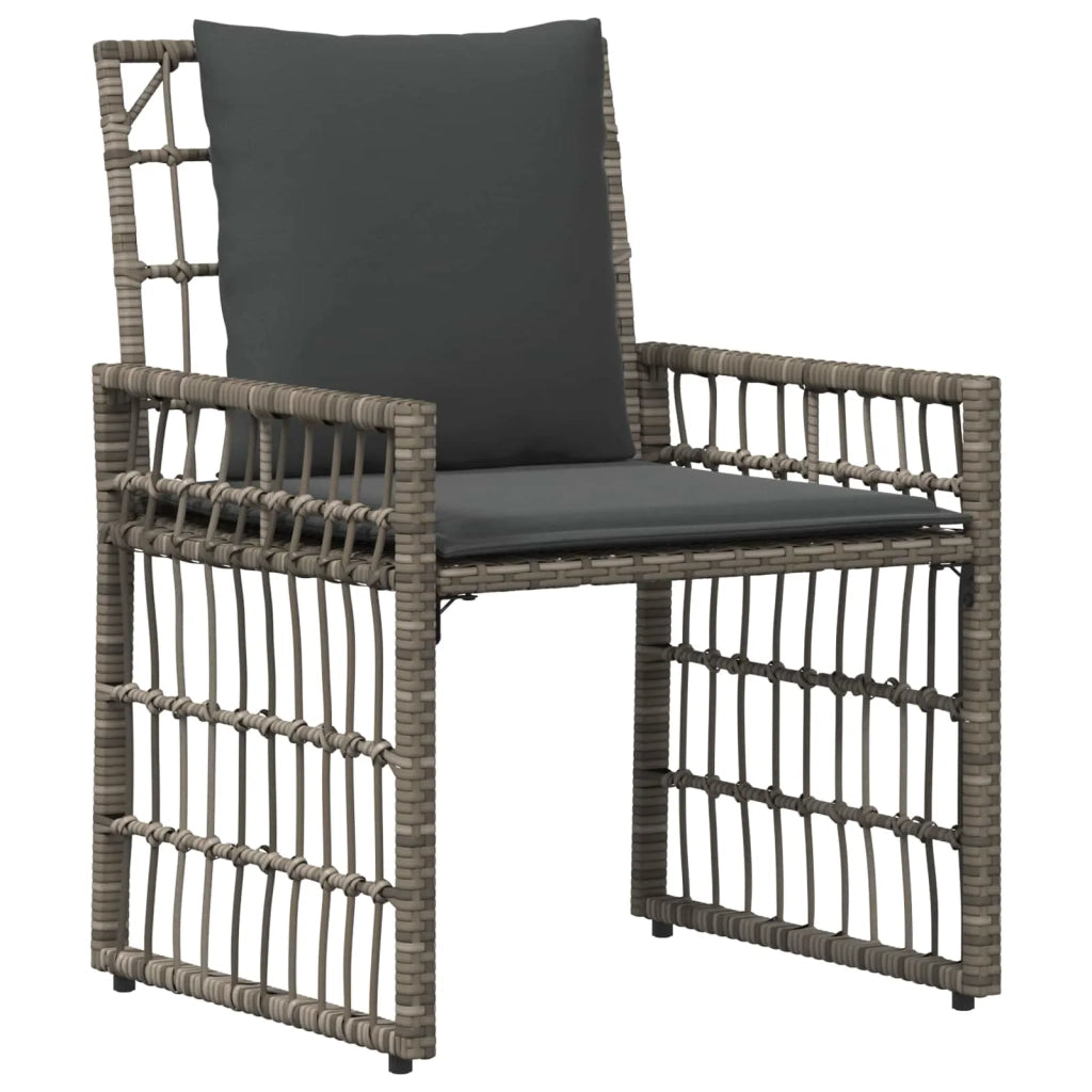 Set di Mobili da Esterno 4 pcs Nero e Grigio scuro 42025135