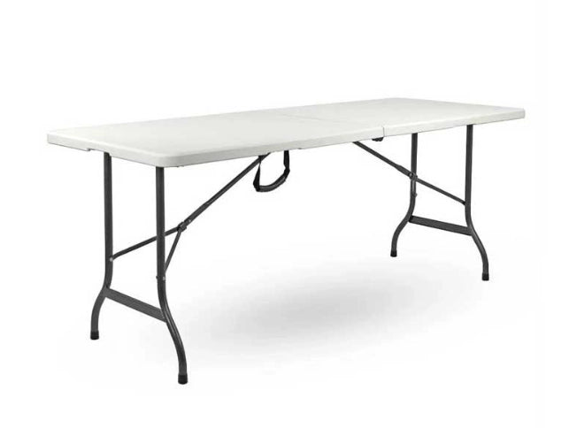 Tavolo catering rettangolare pieghevole cm.180x76x74, bianco