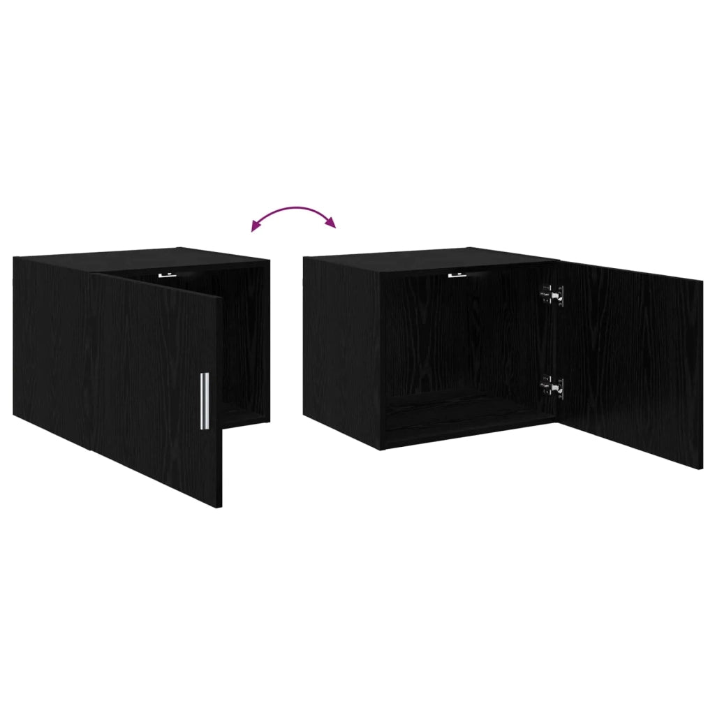 Armadietto a Muro | Mobile a Parete Rovere nero 50 x 42.5 x 40 cm