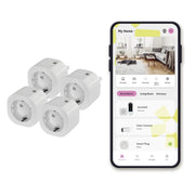 OMAJIN by Netatmo set 4 Prese Intelligenti con timer. monitoraggio consumo. controllo remoto. spegnimento ritardato. risparmio energetico. Wi-Fi/Bluetooth. 16A/3680W. OSP-SK-01-EC