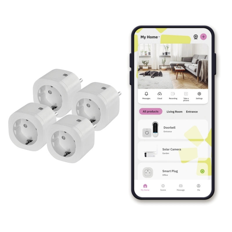 OMAJIN by Netatmo set 4 Prese Intelligenti con timer. monitoraggio consumo. controllo remoto. spegnimento ritardato. risparmio energetico. Wi-Fi/Bluetooth. 16A/3680W. OSP-SK-01-EC