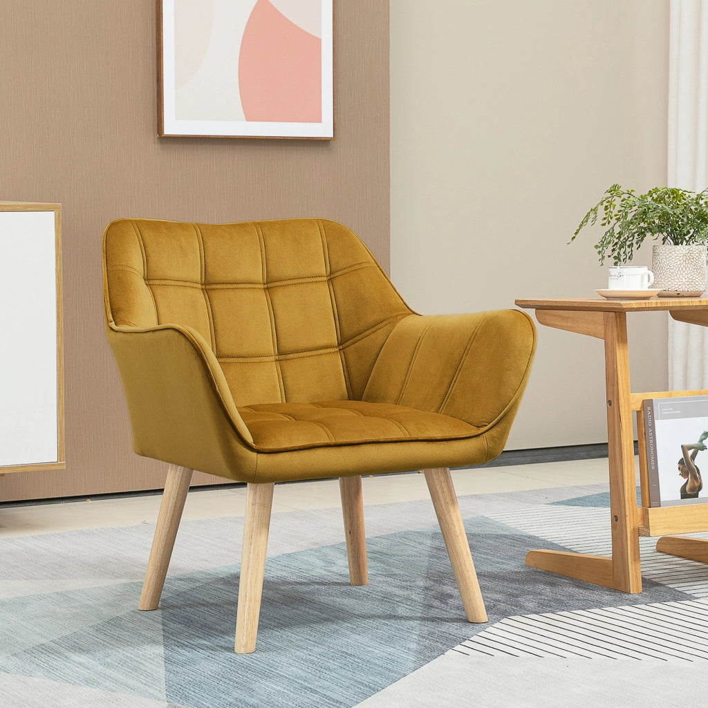 POLTRONA Scandinava 67x61,5x71 cm in Poliestere Giallo
