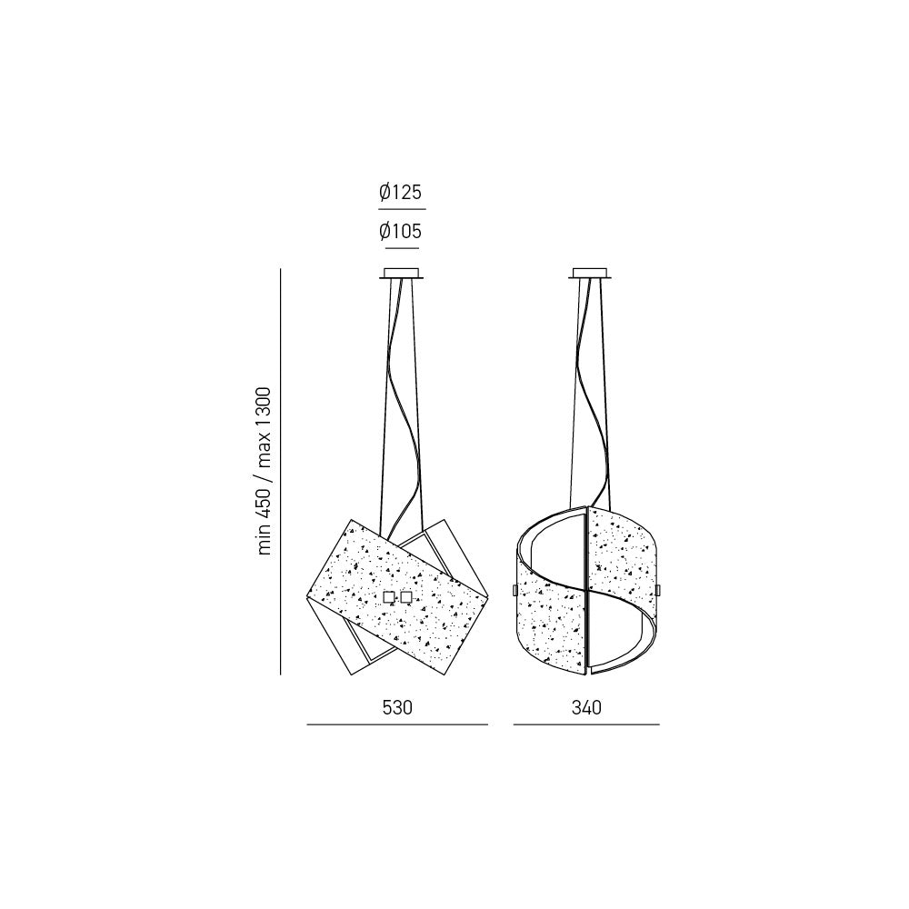 Camilla - Lampada a sospensione argento 2XE27 max 2X70W IP20 - Lampada da soffitto con design moderno in alluminio - Attacco E27