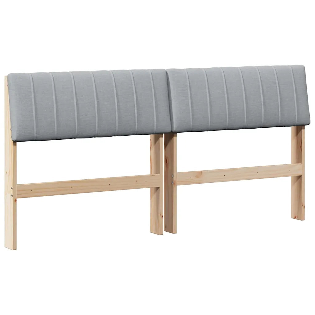 Testiera imbottita Grigio chiaro 160 cm Pino massello