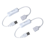 2 PZ Cavo USB con Interruttore On Off a Bilanciere per Lampada LED Ventilatore Strisce LED