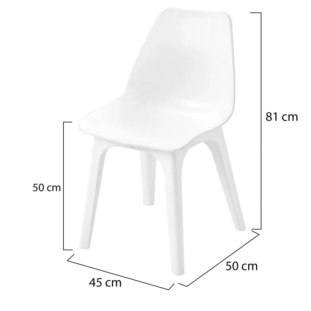 Montivilla, Sedia da Esterno 4 Sedie Made in Italy, Bianco