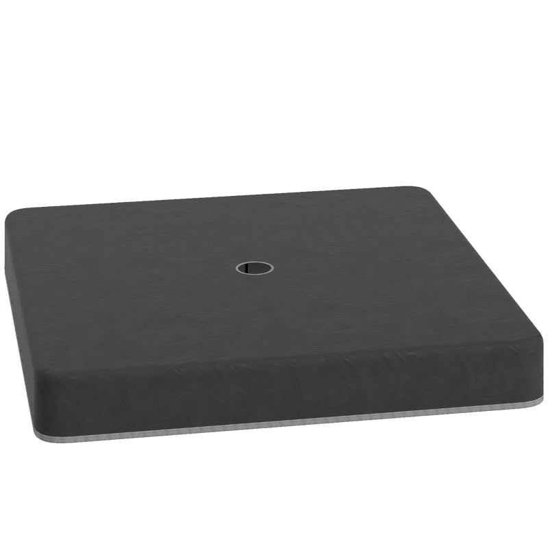 Base zavorrata per ombrellone da esterno, riempibile con sabbia, plastica, nero, 89 x 89 x 10,5 cm