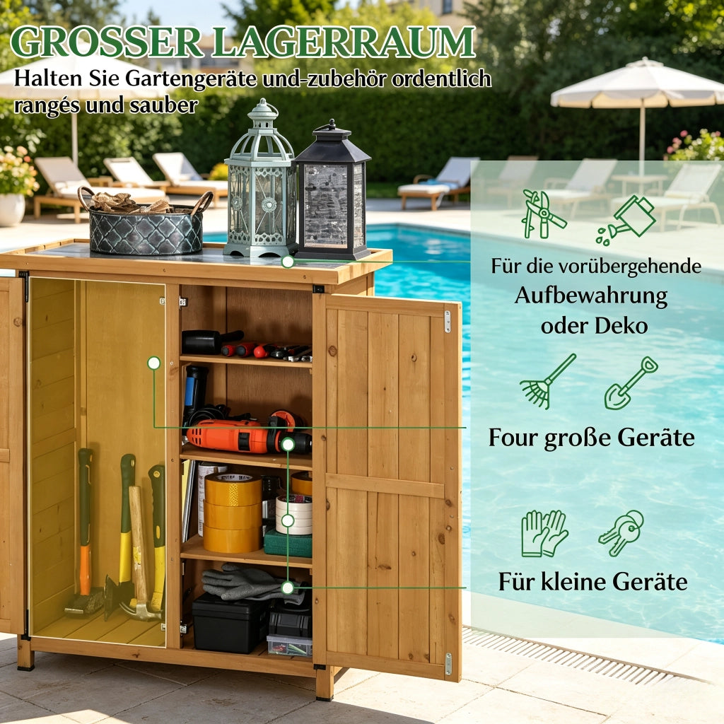 ARMADIO DA GIARDINO 75x40x90 cm in legno giallo