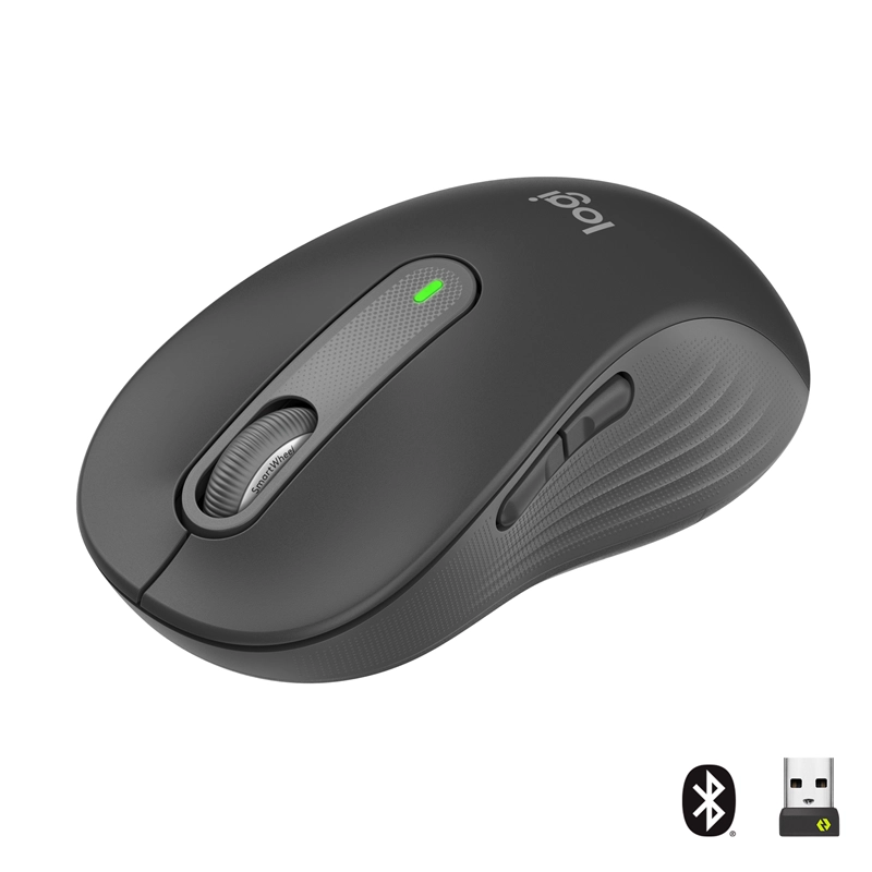ORIGINAL Logitech Accessori per computer 910-006236 Signature M650 Large - Maus Logitech Signature M650 L Mouse Wireless Full Size - Per Mani Grandi, 2 Anni di Durata Batteria, Clic Silenziosi, Tasti Laterali Personalizzabili, Bluetooth, Compatibilità Mu