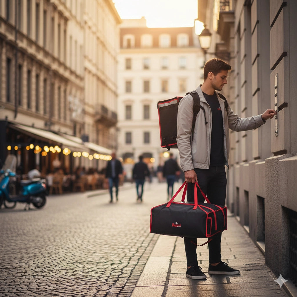 Borsa Porta Pizza 52x52x20 cm in Cordura Regina Nera