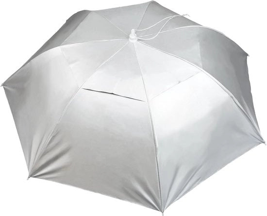 Parapluoide per capo - 36" Grande, opvoluta e regolabile, parapluoide senza mani per donne e uomini, golf, pesca, giardinaggio, fotografia, escursioni, accessori outdoor (argento)