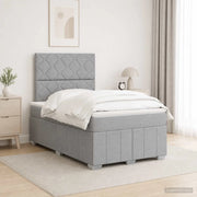 Letto Box Spring LED con Materasso Grigio Chiaro 120 x 190 cm 3455563