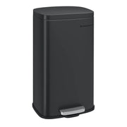 Pattumiera a pedale in acciaio inox 34,8 x 29,7 x 63,3 cm secchio interno in plastica capacità 30 litri coperchio con chiusura ammortizzata antiodore argento/nero 12_0007202