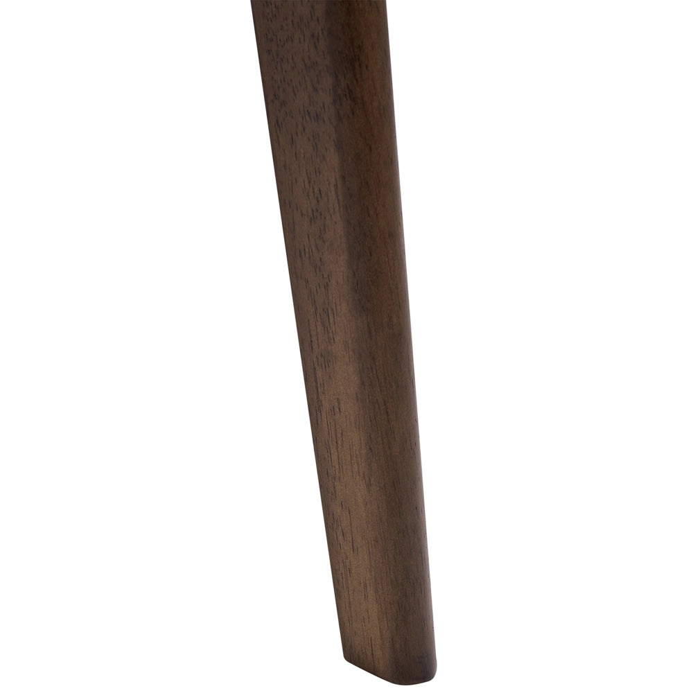 Set di 2 sedie da pranzo in bouclé di poliestere marrone e bianco sporco con gambe in legno di gomma stile retrò tradizionale