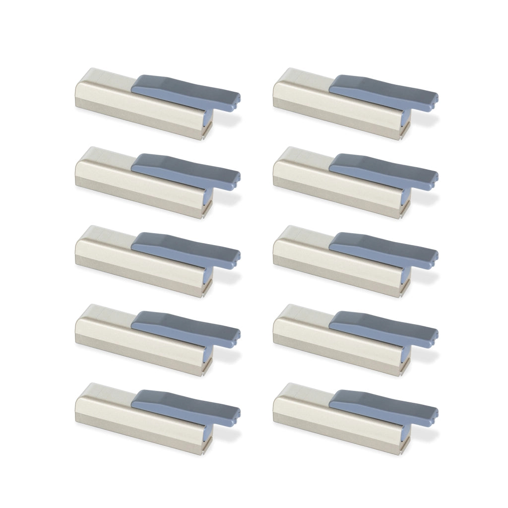 Emuca Pistone ammortizzatore per ante Mildy, Chiusura soft, Plastica, Nichel opaco, 10 u.
