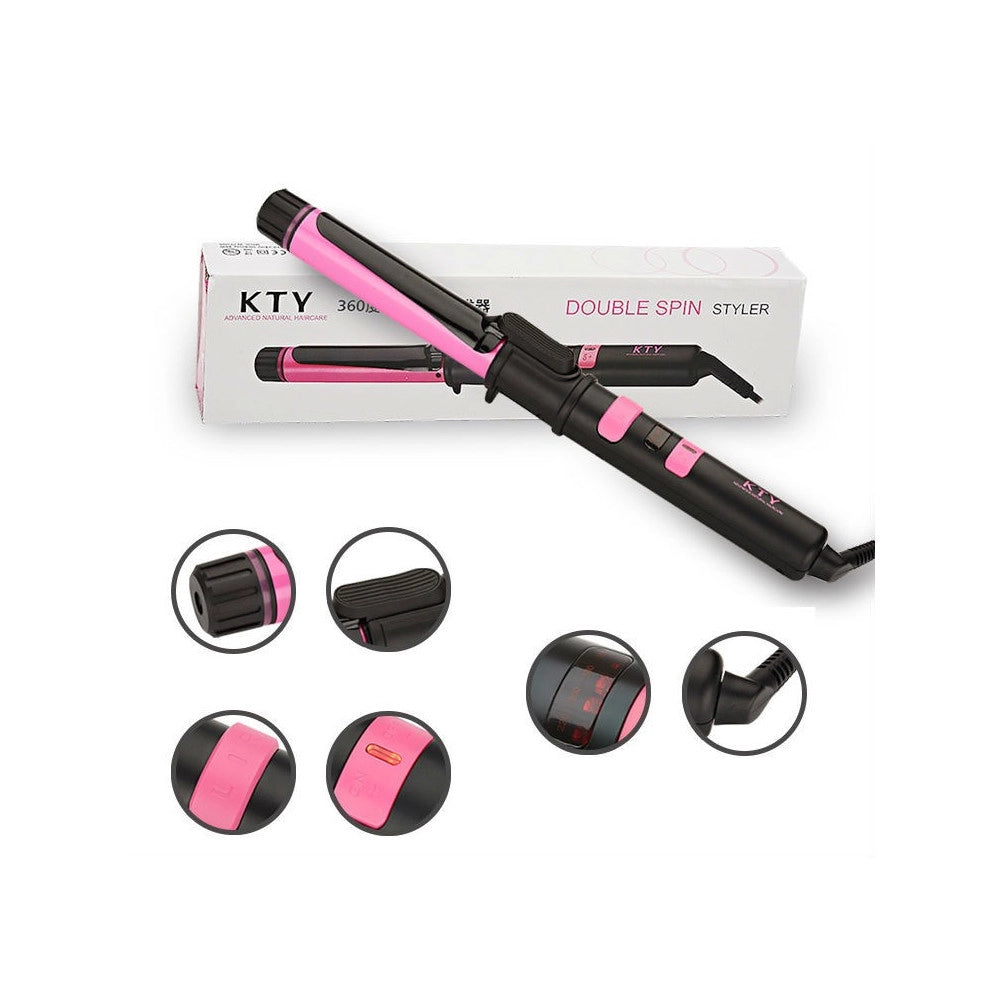 Trade Shop - Piastra Per Capelli Rotante In Ceramica Professionale 35w Liscio Ricci 2 In 1 -
