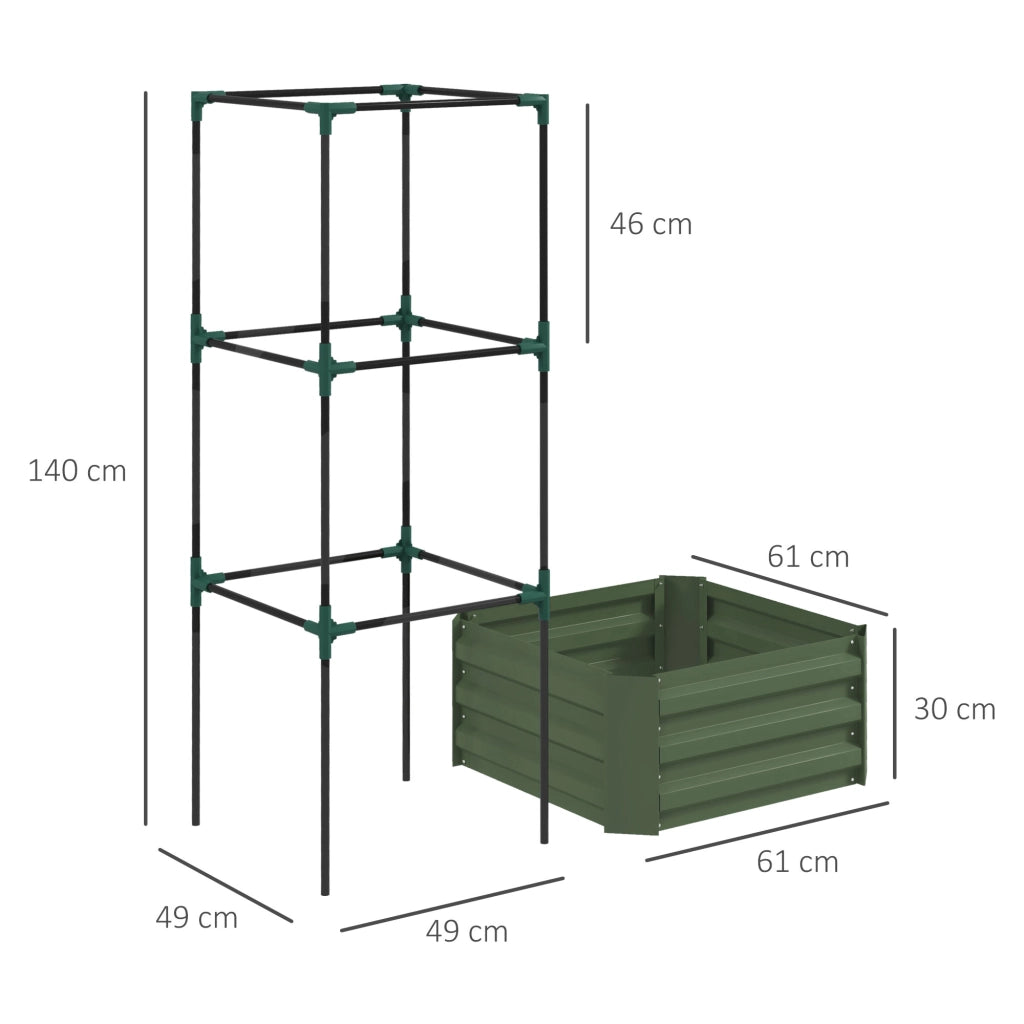 Vaso Giardino Grande con Griglia ¨C zephmum ¨C Verde 61x61x140 cm
