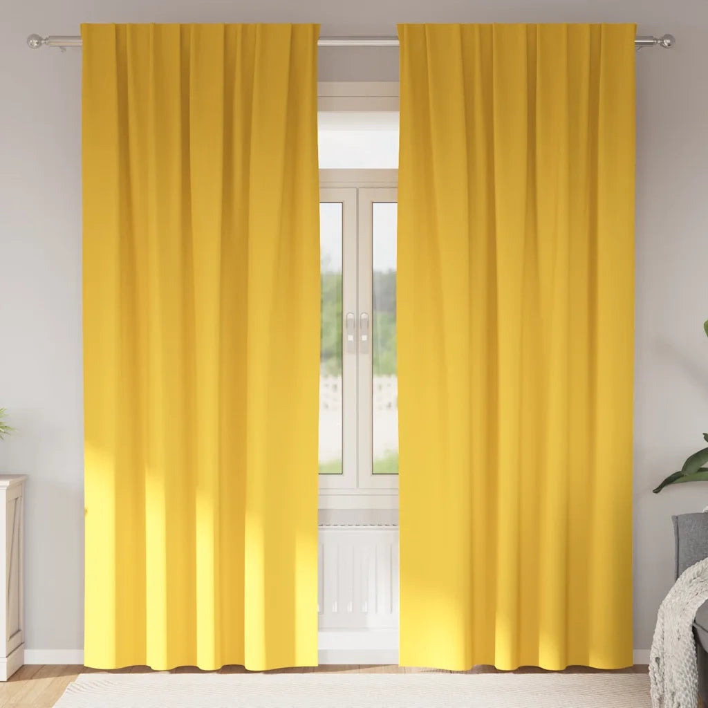 Tende Blackout con Anelli 2 pcs Giallo senape 260 x 140 cm 4107507