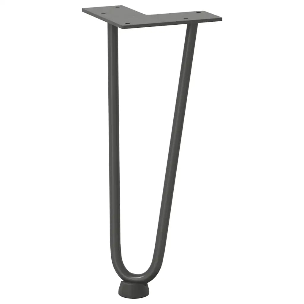 Gambe a forcina per tavolino 4 pz antracite 30 cm acciaio massiccio 4012418