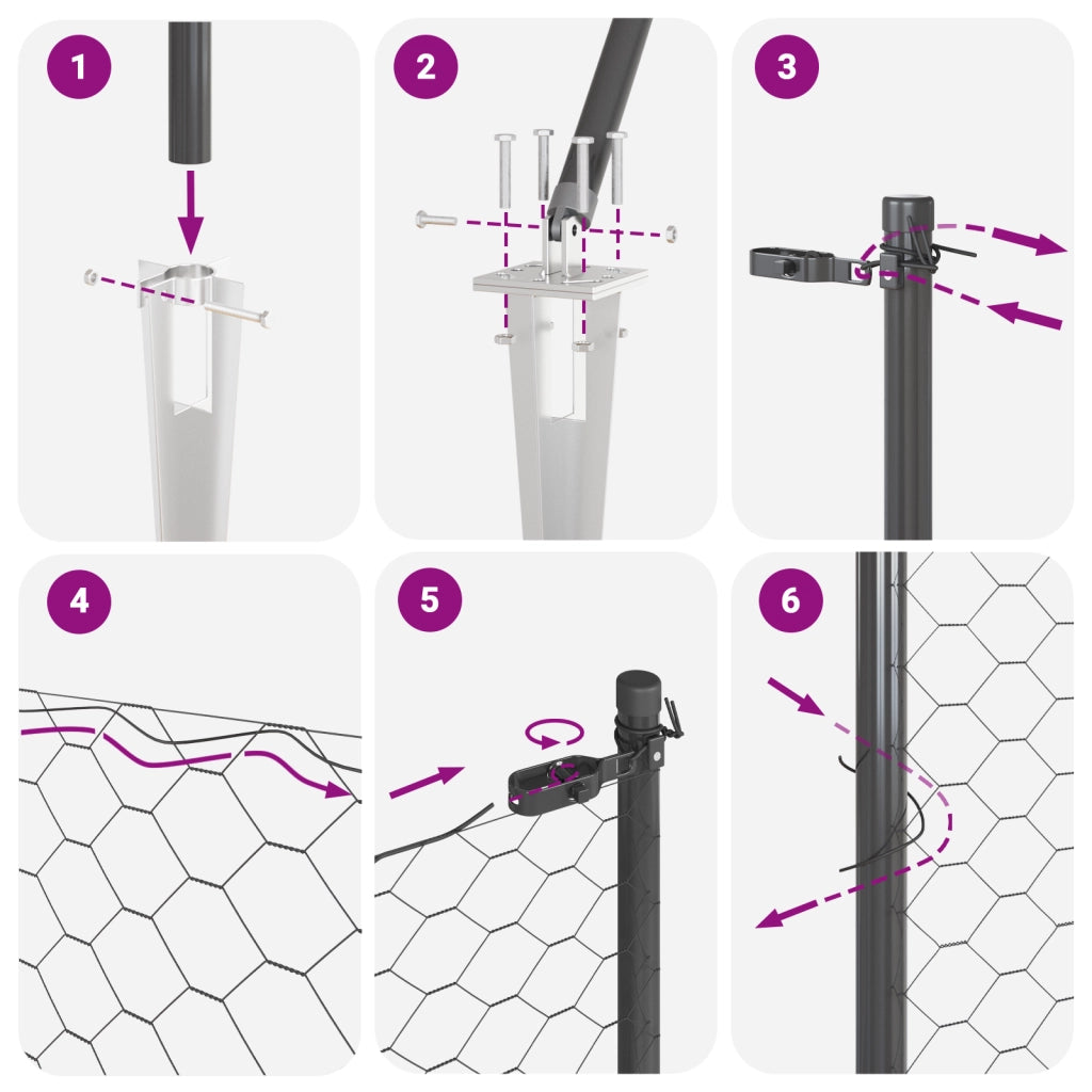 Recinzione Esagonale  Grigia 1.4x25 m Acciaio