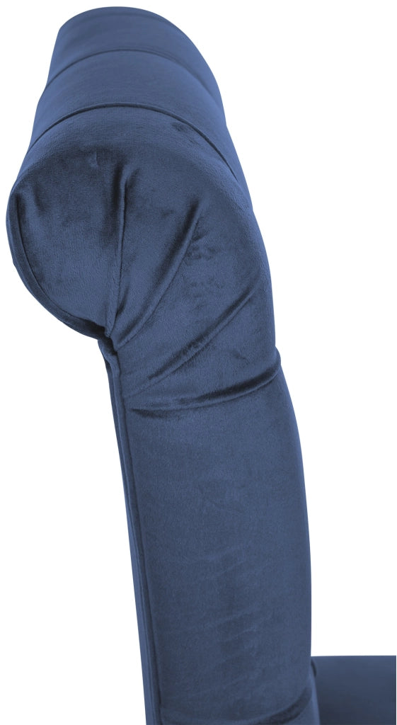 Sedia da cucina Lisburn design Chesterfield blu,Velluto