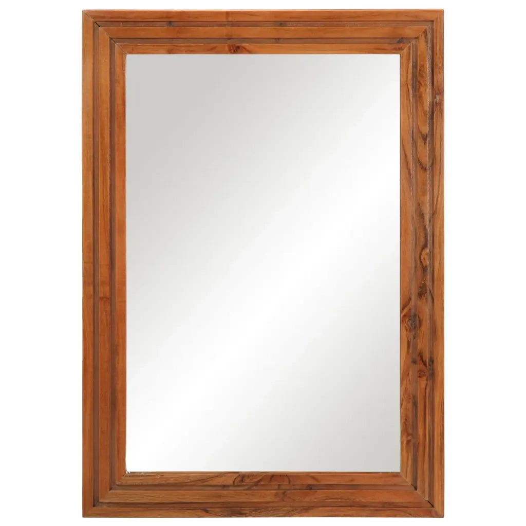 vidaXL Specchio da Bagno 50x70 cm in Legno Massello di Acacia e Vetro