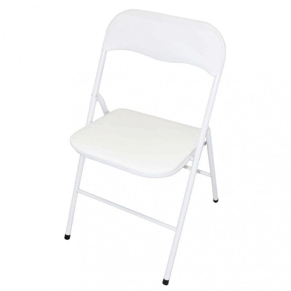 Sedia da Giardino Pieghevole Slim 44x45x79 h cm in Acciaio Bianca Lucida