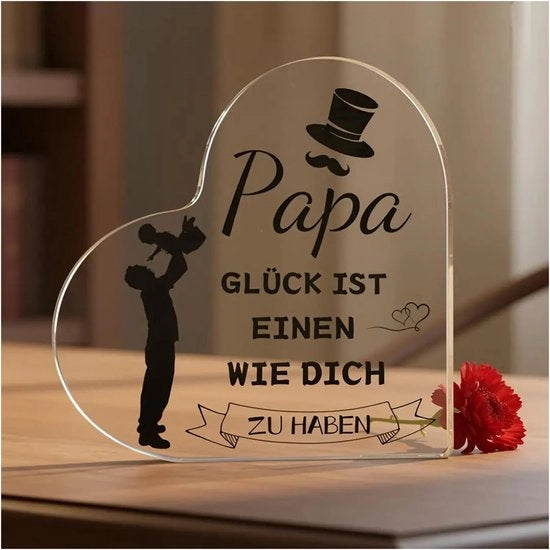 Regalo per il Papà - Decorazione per la Casa - Acquario in Acrilico - Cadeau per il Padre - Scultura Decorativa - Messaggio di Ringraziamento - Cadeau per il Nonno