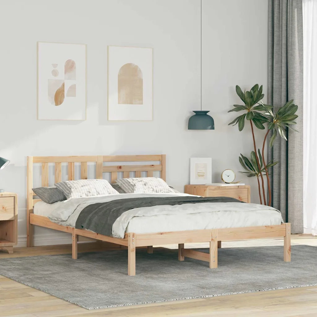 Struttura del letto Marrone 120 x 190 cm Pino massello 872242