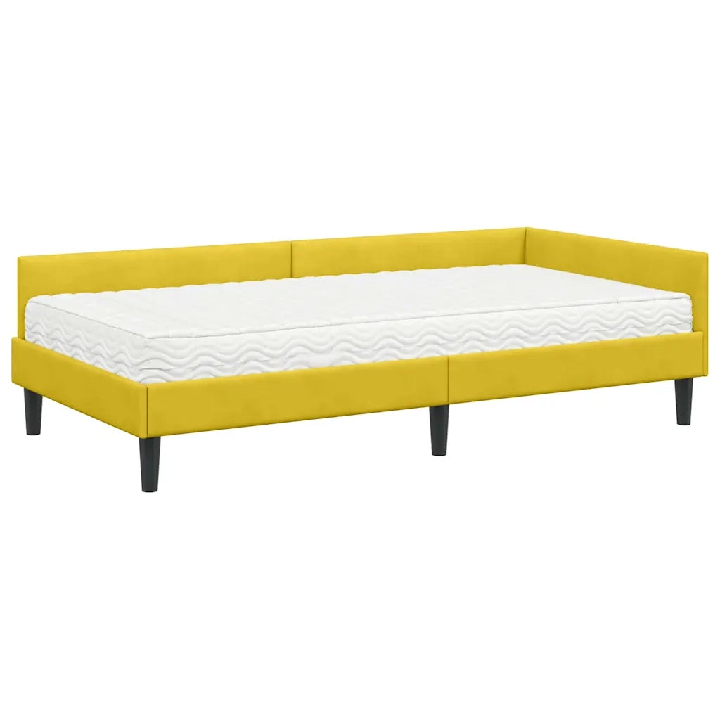 Struttura Letto Angolare con Materasso 2 pcs Giallo Velluto 3393702