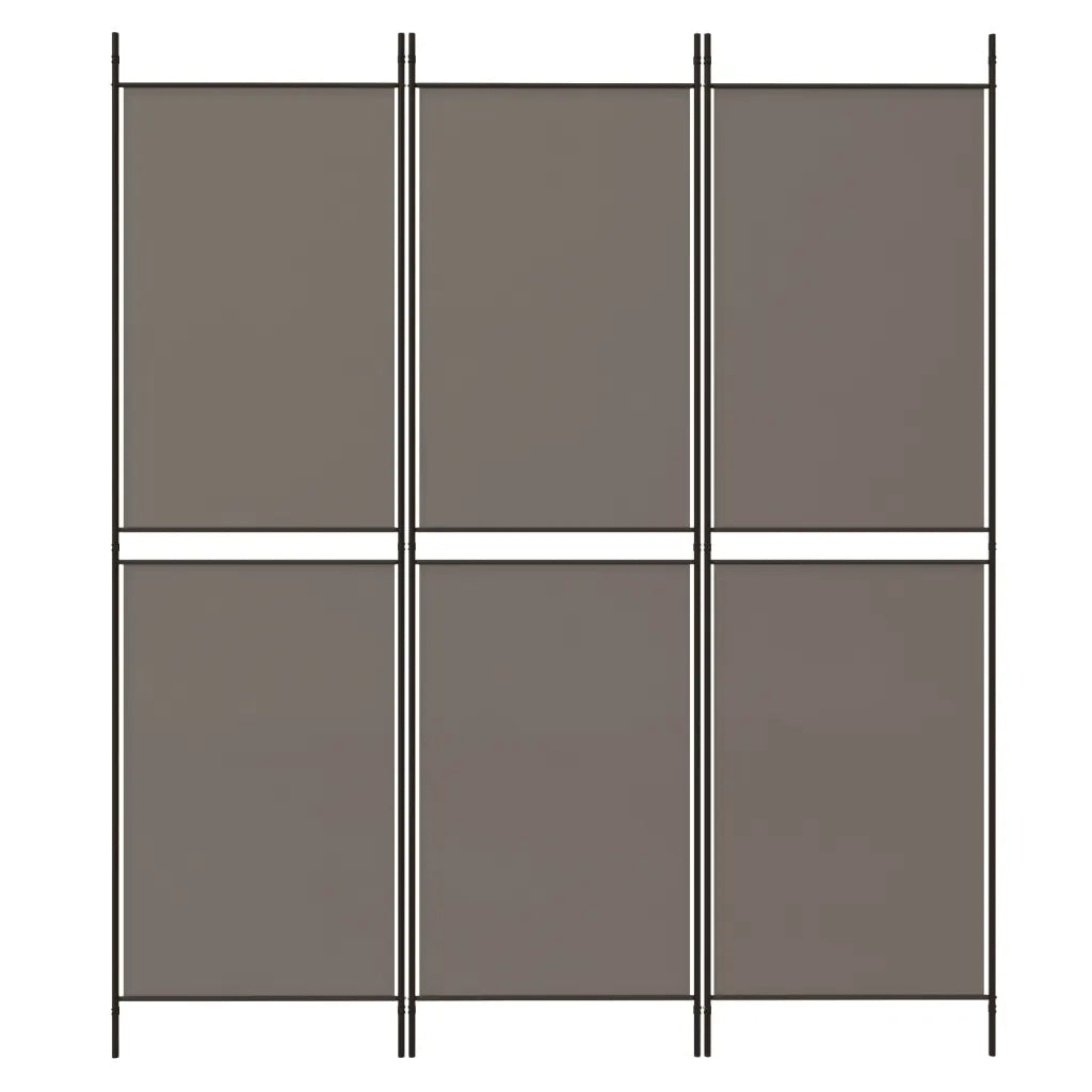 Divisorio a 3 Pannelli Antracite 150x200 cm in Tessuto 350228