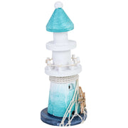 Decorazione da appendere in legno blu, 7x7x18 cm