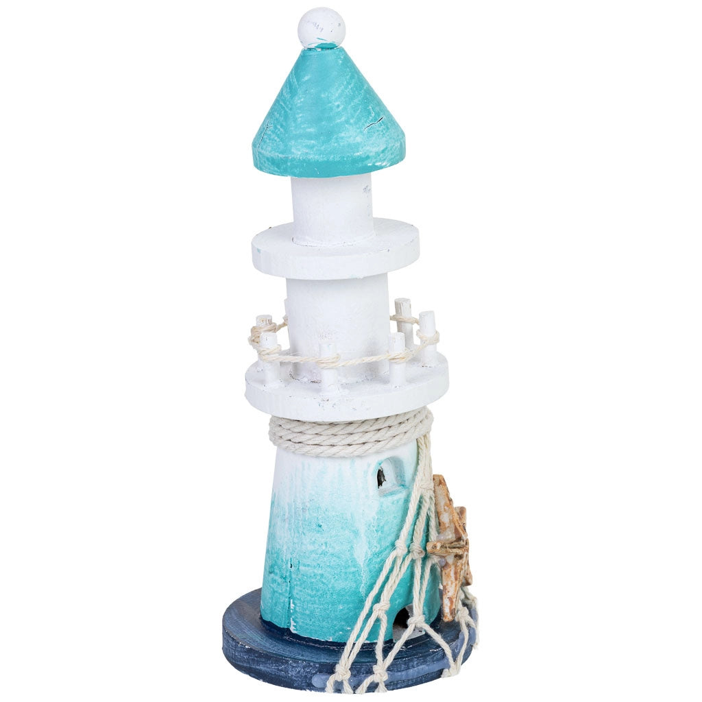 Decorazione da appendere in legno blu, 7x7x18 cm