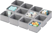 Organizzatore di carreggiata - scatole di archiviazione in set/organizzazione di carreggiata - per camera da letto e bagno - per abbigliamento e accessori - grigio a scacchi - confezionato a 12 pezzi