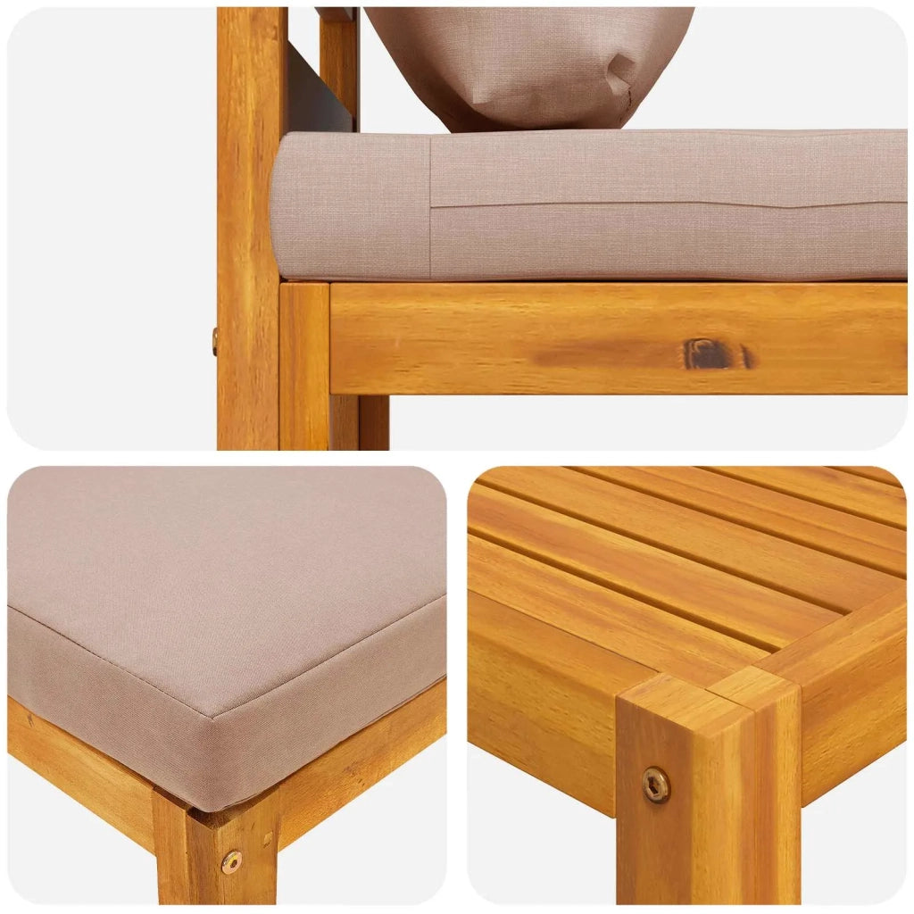 Set di divani 4 pz Naturale Legno di Acacia Massello 3417241