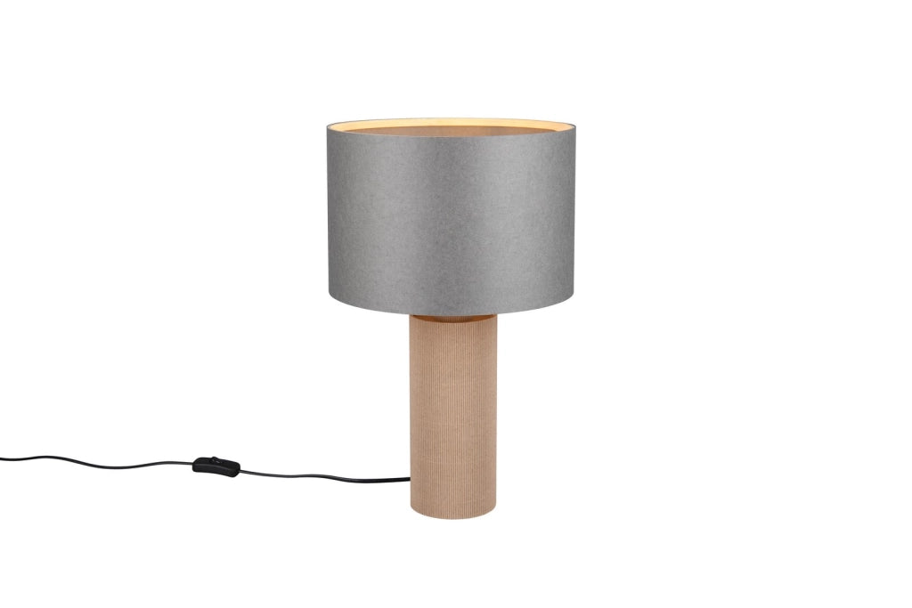 Lampada da tavolo CANIO Ø30 grigio-marrone salotto E27 Trio