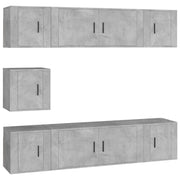 Set di Mobili Porta TV 7 pz | Armadietto TV | Mobile Porta TV Grigio Cemento in Legno Multistrato