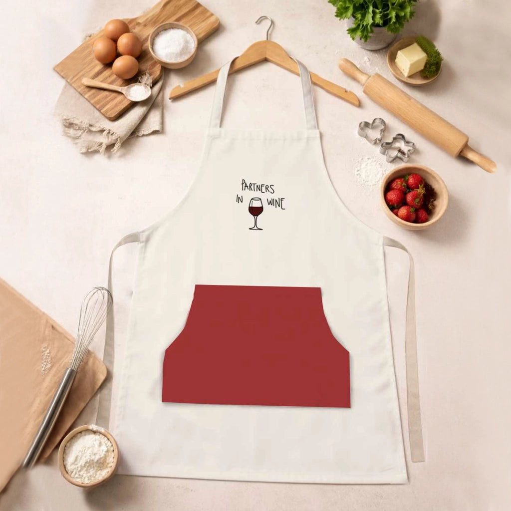 Palitoba, Grembiule Cucina Lavabile in Lavatrice si 30°, Rosso