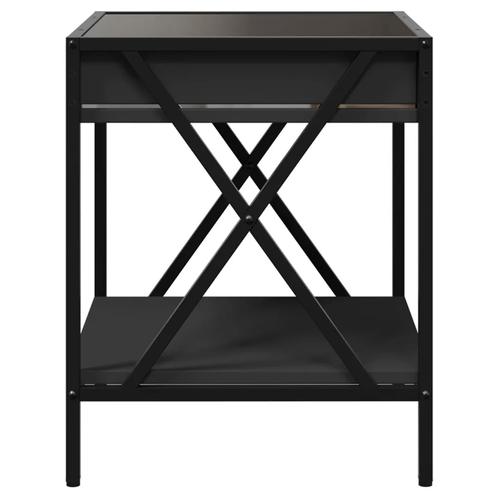 Tavolino da Salotto con LED Infinity Nero 40x40x49 cm 847692