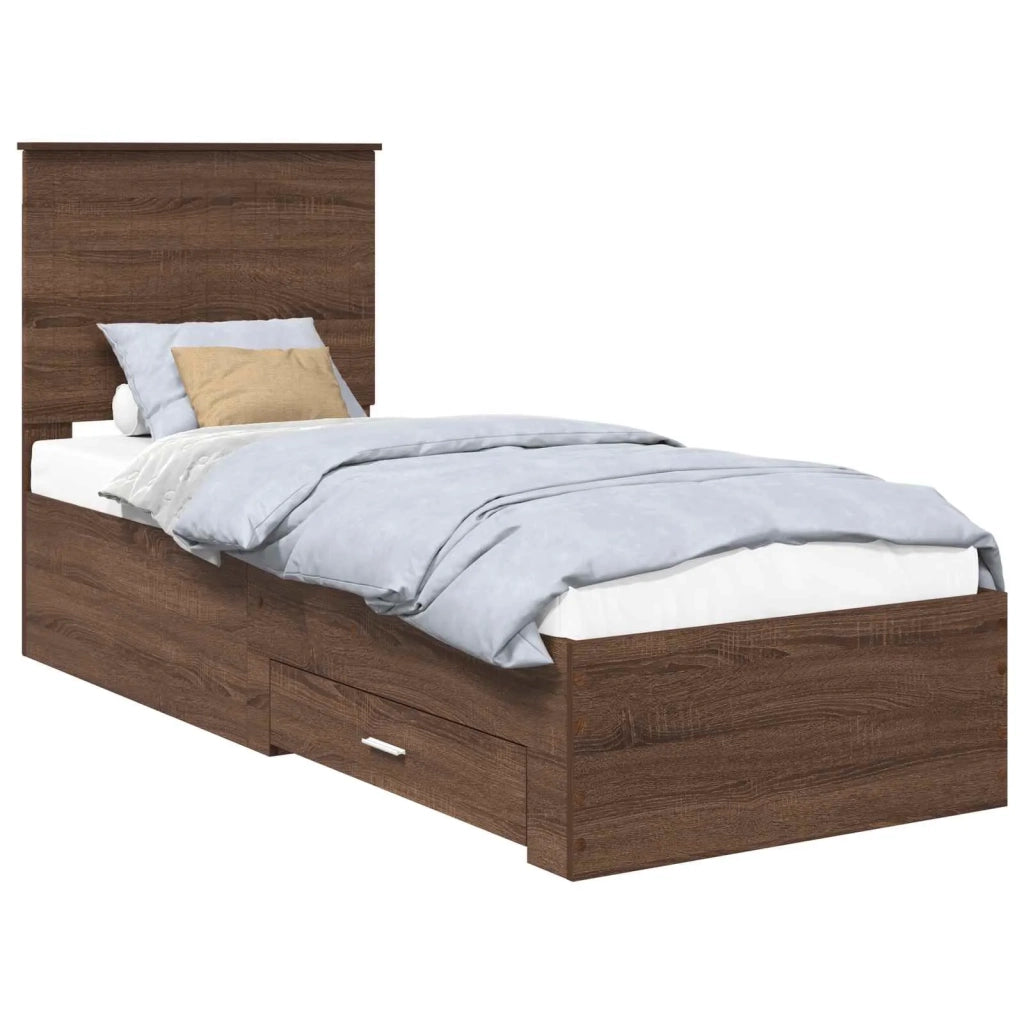Struttura del letto Rovere Marrone e Argento 70 x 190 cm 3411374