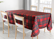Tovaglia Cucina Soggiorno Antimacchia Idrorepellente Fantasie Tartan Splash - 140x300cm - Bordeaux