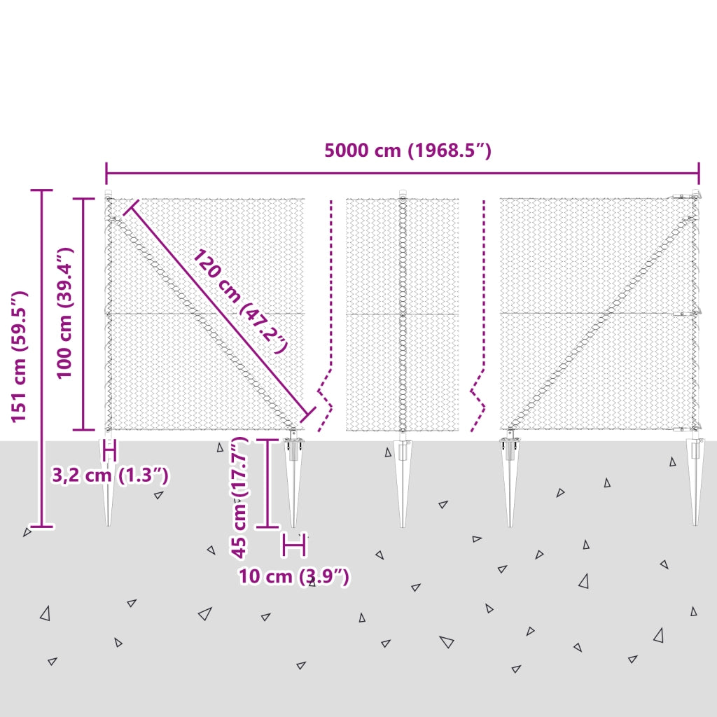 Recinzione Acciaio Grigio  1x50 m