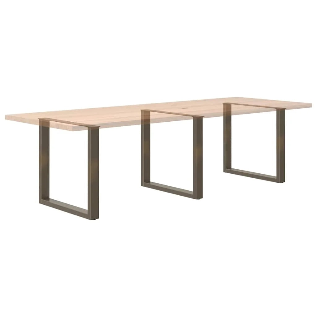 Set di 3 gambe per tavolo da pranzo a forma di U robuste e regolabili 90 x 73 cm in acciaio naturale 02_0057451