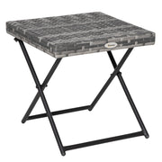 Tavolino da esterno in rattan pieghevole ¨C zephmum ¨C grigio 40x40x40 cm